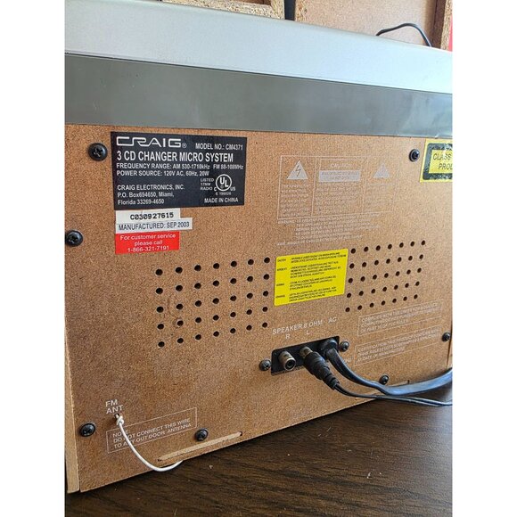 Craig CM4371 AM/FM Stereo Cassette Player 3 CD Changer Read - tested! Works! - Picture 13 of 16